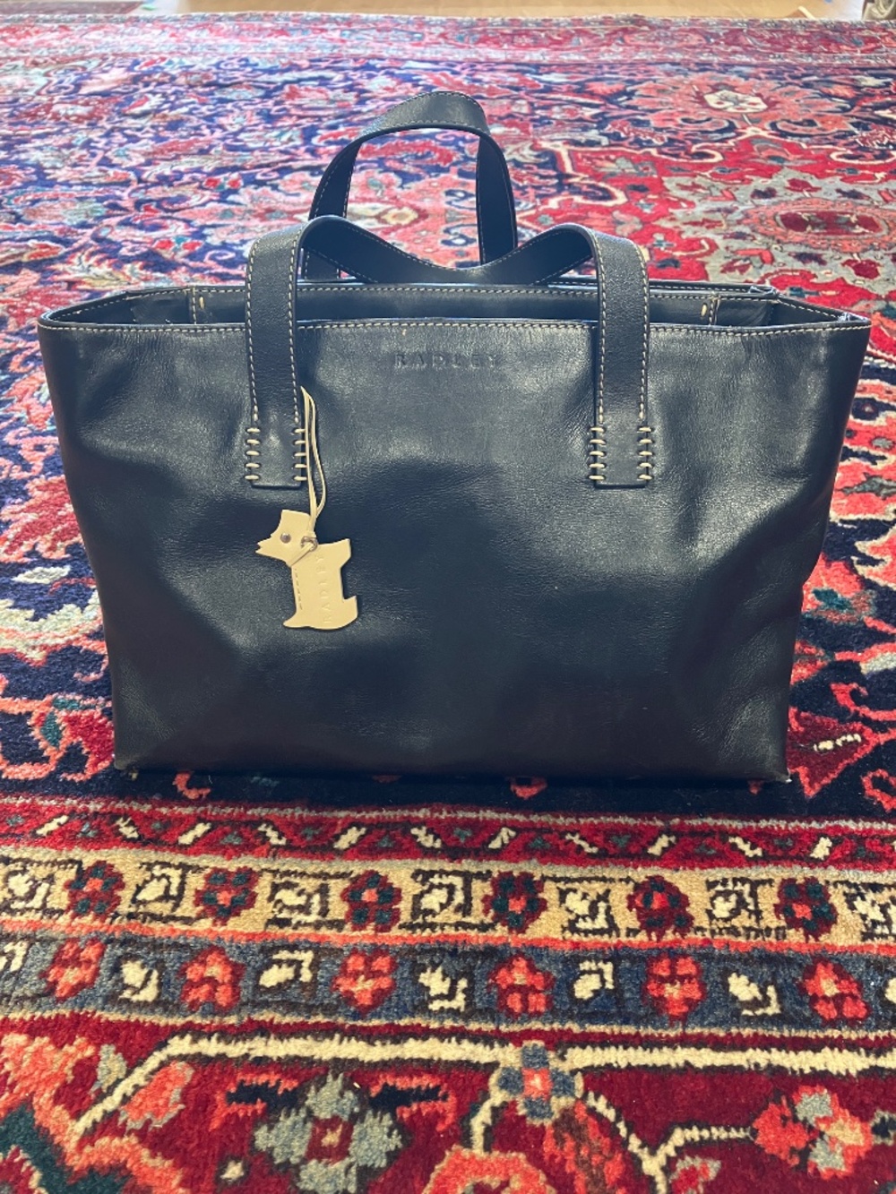 Vintage Radley London Black Leather Hand Bag